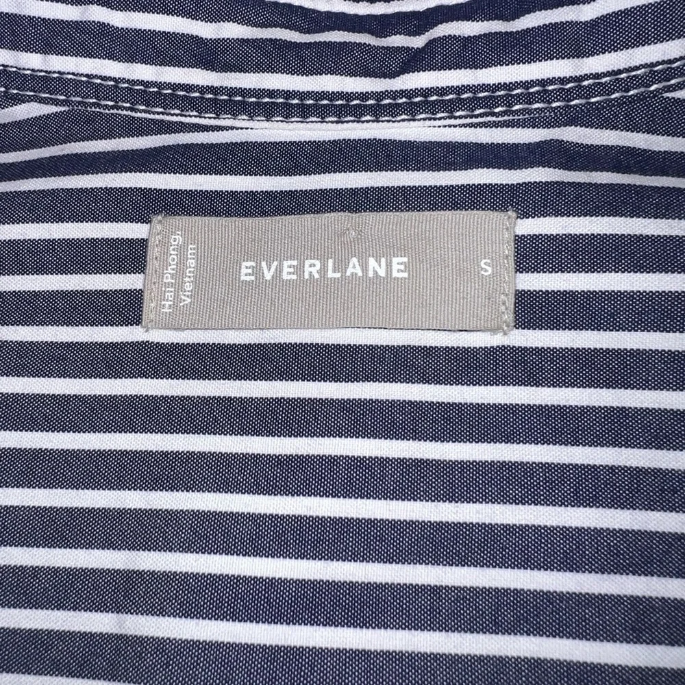 EVERLANE daytripper short sleeve blue & white stripe shirt dress oversized small - Picture 8 of 9
